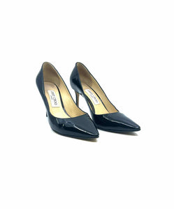 JIMMY CHOO Size 8.5 Black Patent Leather Solid Pumps