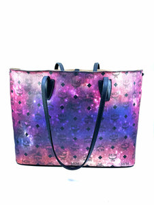 MCM Galaxy Pink, purple Leather Tie Dye Handbag