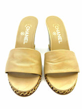 Load image into Gallery viewer, CHANEL Size 7.5 Nude Leather Solid Wedge
