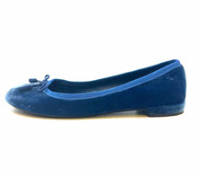 Load image into Gallery viewer, PRADA Size 6.5 Blue Velvet Solid Flats
