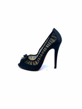 Load image into Gallery viewer, CHRISTIAN LOUBOUTIN Size 9 Black Satin Mesh Solid Pumps

