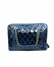 Load image into Gallery viewer, CHANEL Black Patent Leather Chevron print Handbag

