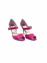 Load image into Gallery viewer, JIMMY CHOO Size 6.5 Hot Pink Patent Leather Sandals
