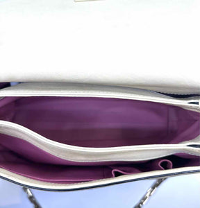 CHRISTIAN DIOR Cream, Black Leather Solid Handbag