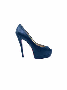CHRISTIAN LOUBOUTIN Size 10 Black Leather Solid Pumps