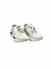 Load image into Gallery viewer, GUCCI Rhyton Logo Sneaker Size 5 Cream Leather Solid Sneakers
