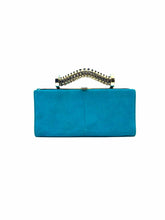 Load image into Gallery viewer, TOD&#39;S Turquoise Suede Evening Bag

