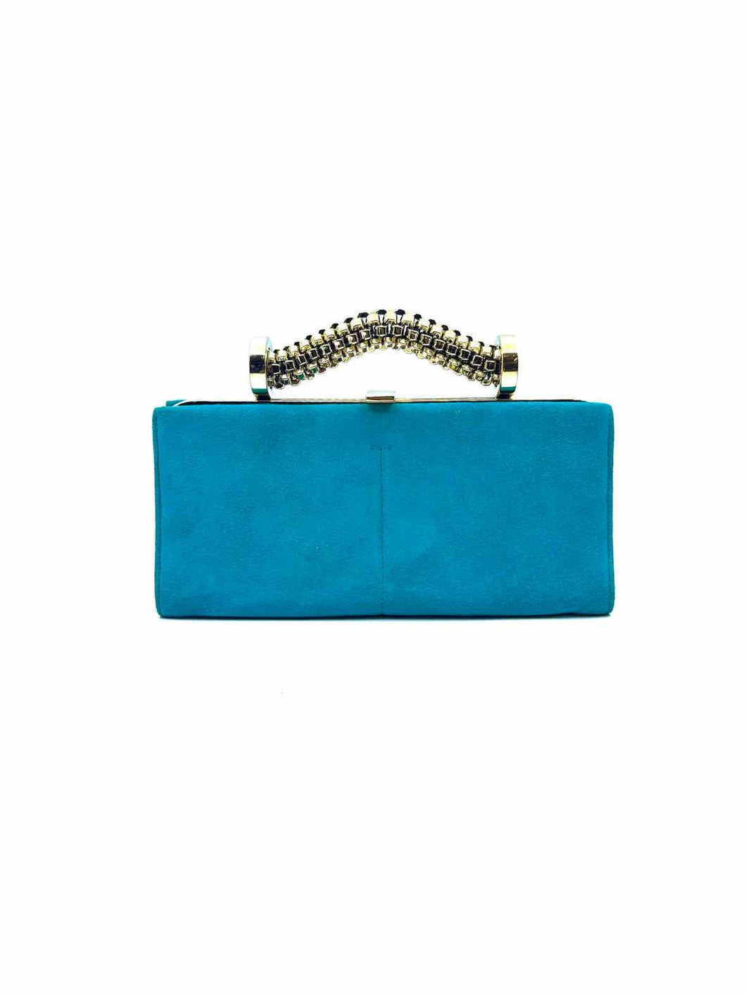 TOD'S Turquoise Suede Evening Bag