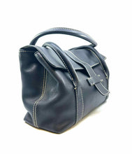 Load image into Gallery viewer, LORO PIANA Black Pebbled Leather Solid Handbag
