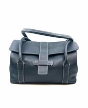 Load image into Gallery viewer, LORO PIANA Black Pebbled Leather Solid Handbag
