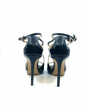 Load image into Gallery viewer, JIMMY CHOO Size 8.5 Black Patent Leather Solid Sandals
