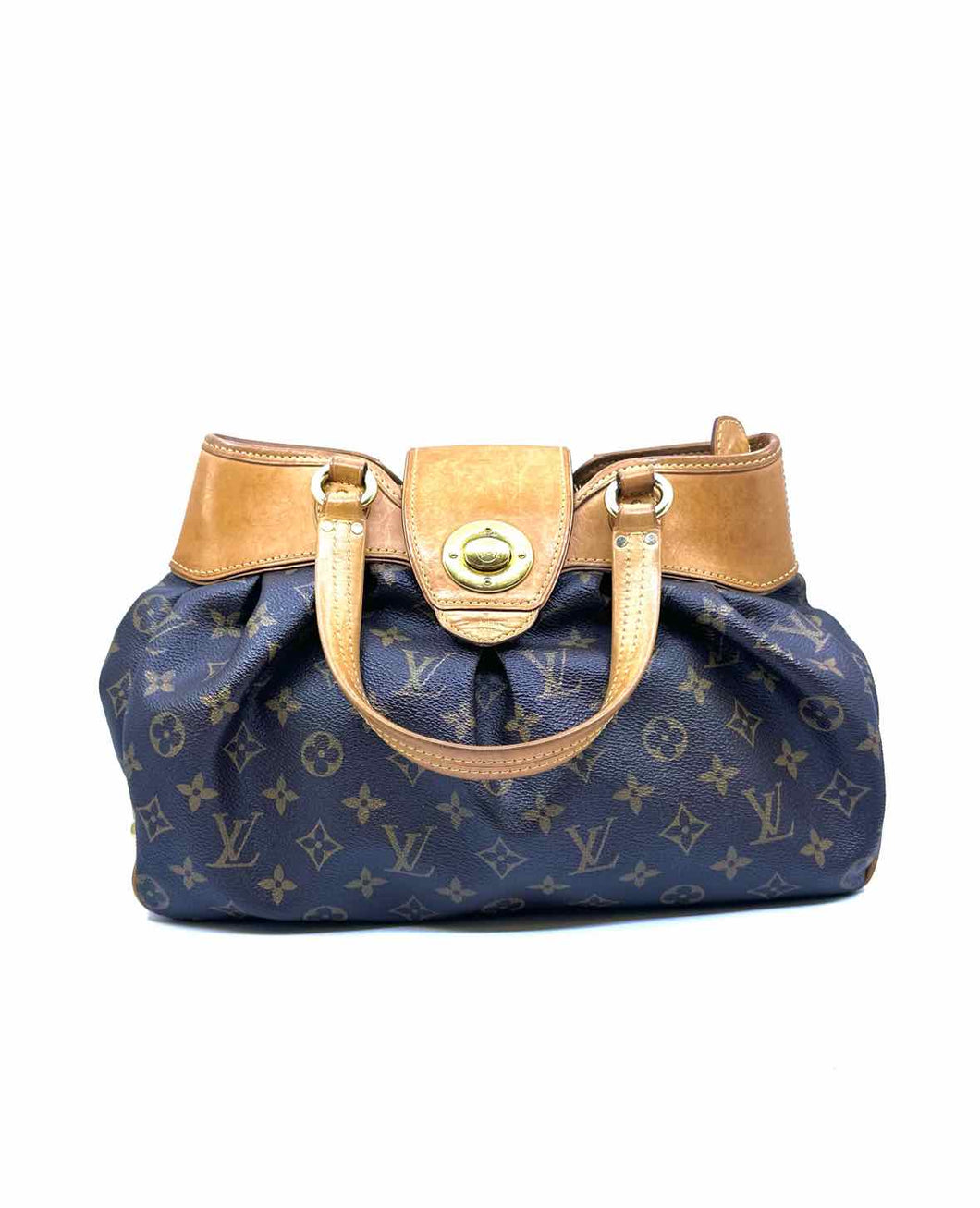 LOUIS VUITTON BROWN & BEIGE Coated canvas Handbag