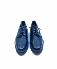 Load image into Gallery viewer, PRADA Size 9.5 Black Leather Solid Oxfords
