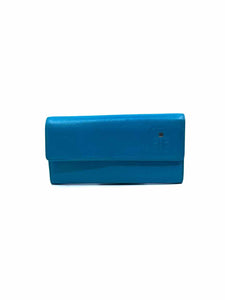 CHANEL Turquoise Leather Wallet