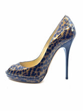 Load image into Gallery viewer, JIMMY CHOO Size 9 Brown Patent Leather Cheetah print Pumps
