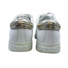 Load image into Gallery viewer, JIMMY CHOO Size 7.5 White Leather Solid Sneakers
