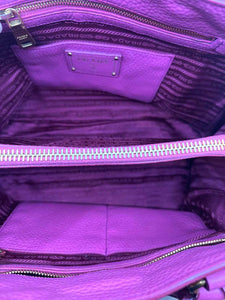 PRADA Pink Pebbled Leather Solid Handbag