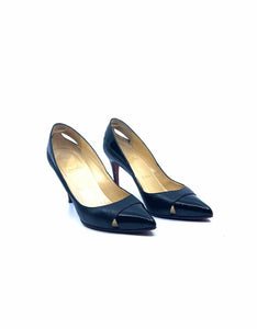 CHRISTIAN LOUBOUTIN Size 9 Black Leather Pumps