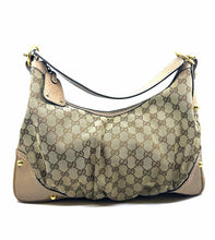 Load image into Gallery viewer, GUCCI Brown, Tan Fabric LOGO Handbag
