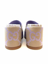 Load image into Gallery viewer, GUCCI Size 10.5 Lavender Canvas Monogram Wedge
