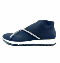 Load image into Gallery viewer, JIMMY CHOO Size 7.5 Black Knit Solid Sneakers

