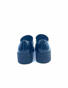 PRADA Size 40 Black Leather Loafers