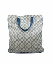 Load image into Gallery viewer, GUCCI Navy, Brown Coated canvas Monogram Handbag
