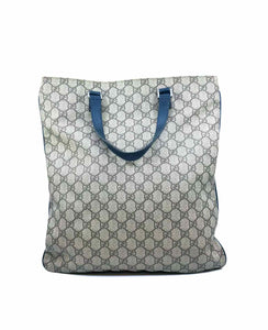 GUCCI Navy, Brown Coated canvas Monogram Handbag