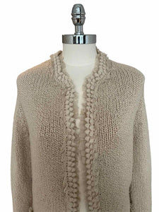 CHANEL Size 6 Beige Knit Solid Cardigan