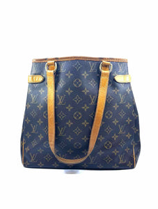 LOUIS VUITTON Brown Coated Leather LOGO Handbag