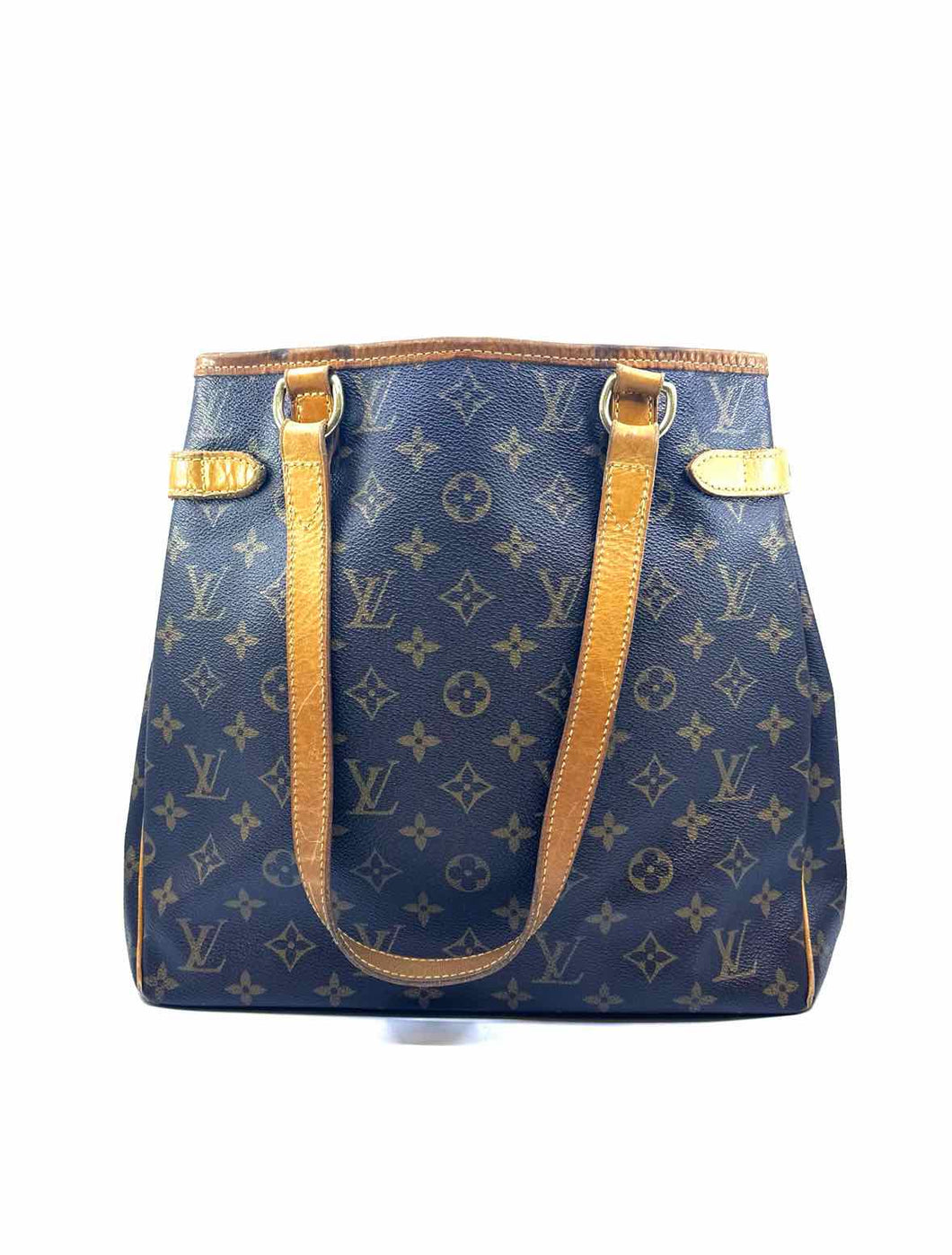 LOUIS VUITTON Brown Coated Leather LOGO Handbag