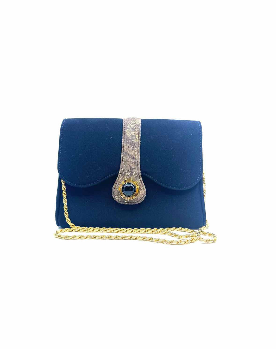 CELINE Black Canvas Solid Evening Bag
