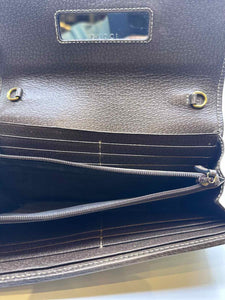 GUCCI Ophidia Brown Coated canvas Monogram Wallet