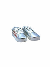 Load image into Gallery viewer, MOSCHINO Size 9 Silver, Red hearts Sneakers

