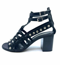 Load image into Gallery viewer, YVES SAINT LAURENT Size 9 Black Leather Solid Sandals
