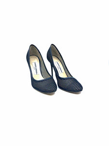 JIMMY CHOO Size 7.5 Black Mesh Solid Pumps