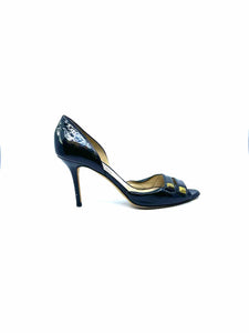 JIMMY CHOO Size 8.5 Black Leather Pumps