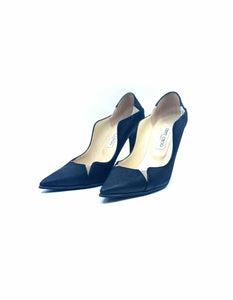 JIMMY CHOO Size 9 Black Leather Pumps