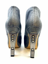Load image into Gallery viewer, CHANEL Size 9 Gunmetal Leather Metallic Solid Ankle Boot
