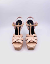 Load image into Gallery viewer, YVES SAINT LAURENT Size 7.5 Peach Patent Leather Sandals
