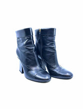Load image into Gallery viewer, CHANEL Size 9.5 Black Leather Solid Ankle Boot
