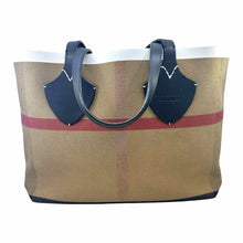 Load image into Gallery viewer, BURBERRY Tan, black Canvas Nova Check Tote
