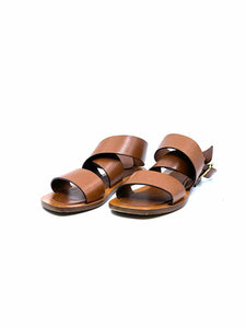 CELINE Size 6 Camel Leather Solid Sandals