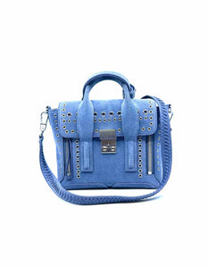 3.1 PHILLIP LIM Nano Pashli Blue Suede Eyelet Handbag