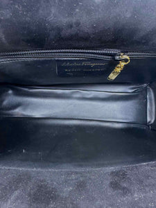 SALVATORE FERRAGAMO Black Suede Clutch