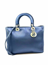 Load image into Gallery viewer, CHRISTIAN DIOR Lady Dior Black Leather Solid Handbag
