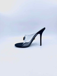 VERSACE Size 10 Black Solid Mules
