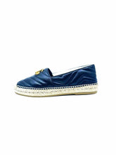 Load image into Gallery viewer, CHANEL Size 9.5 Black Leather Chevron print Flats
