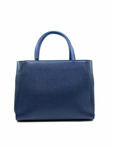 FENDI 2 Jours Navy Leather Solid Handbag