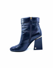 Load image into Gallery viewer, CHANEL Size 9.5 Black Leather Solid Ankle Boot
